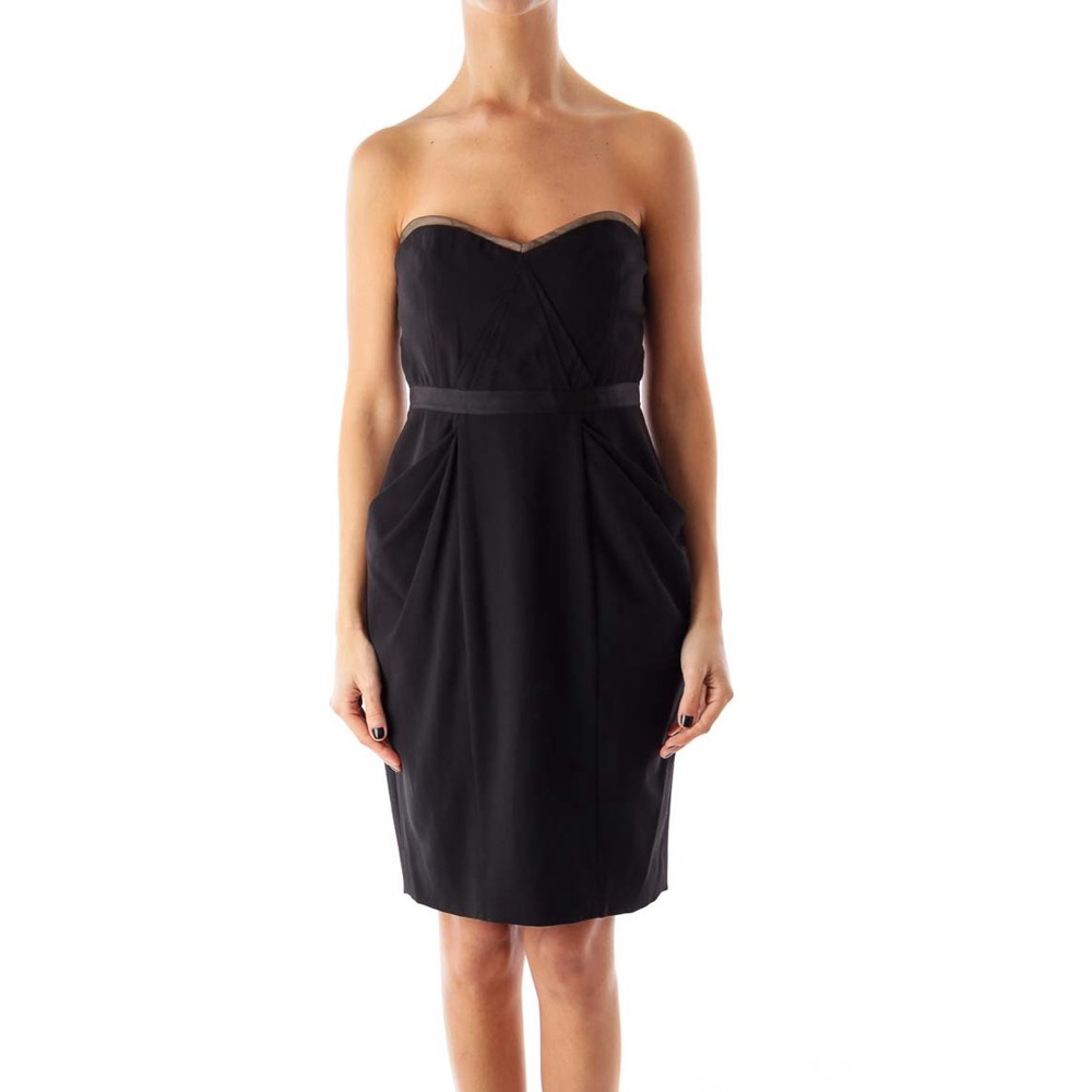 BCBGMaxAzria Elegant Black Strapless Dress - Size 6